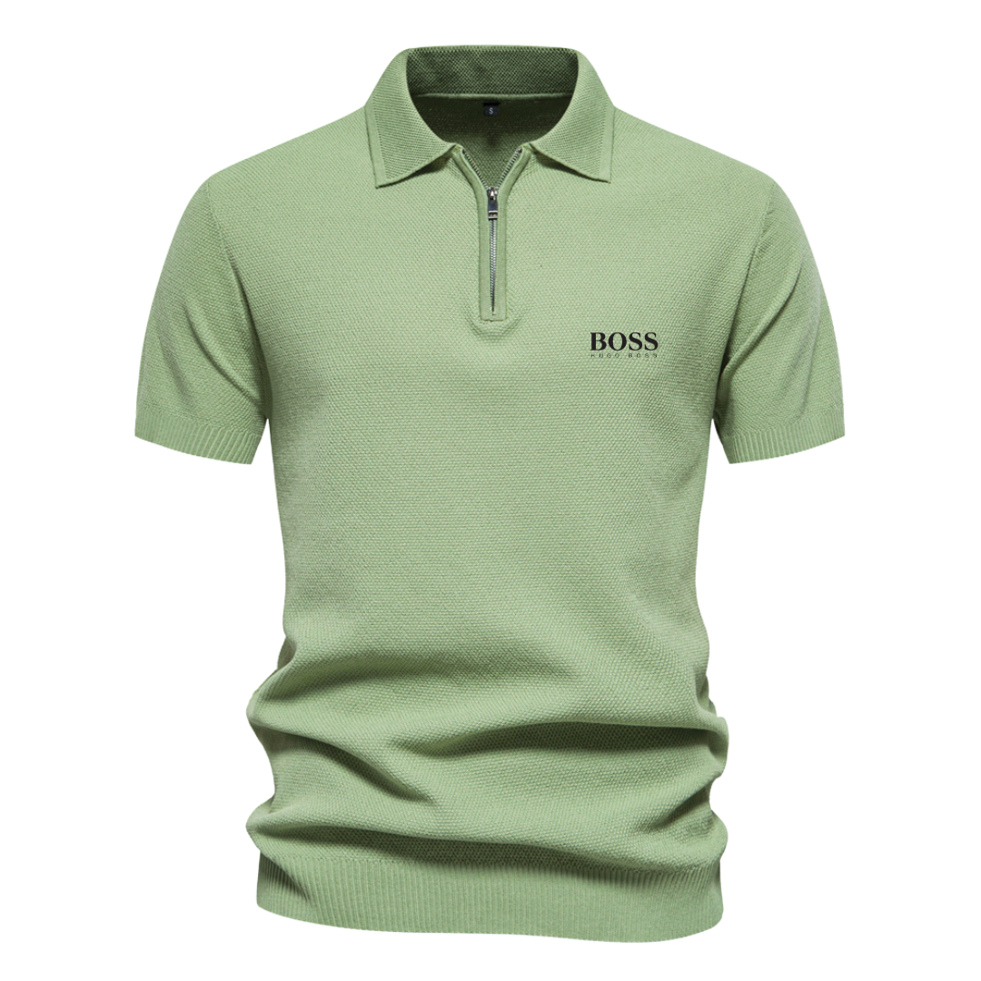 BOSS™ Short-Sleeve Polo with Half-Zip