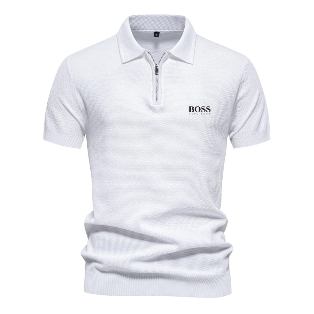 BOSS™ Short-Sleeve Polo with Half-Zip