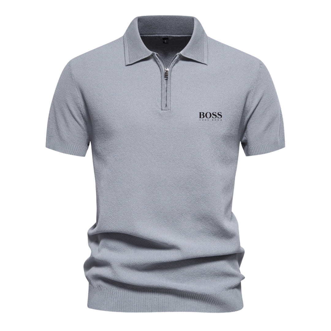 BOSS™ Short-Sleeve Polo with Half-Zip