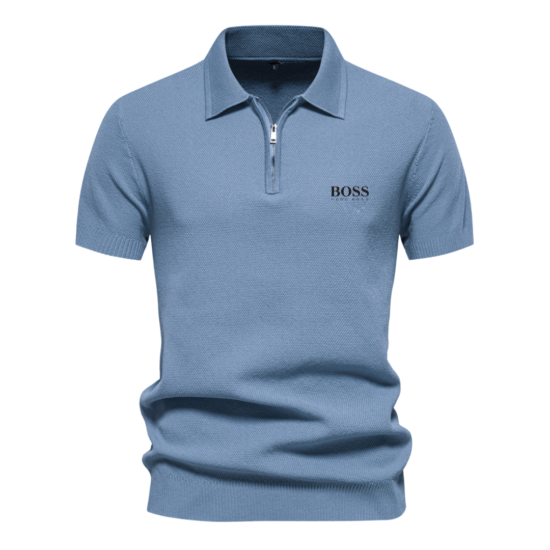 BOSS™ Short-Sleeve Polo with Half-Zip